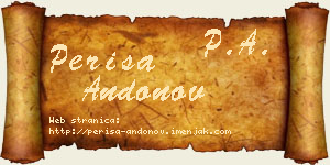 Periša Andonov vizit kartica